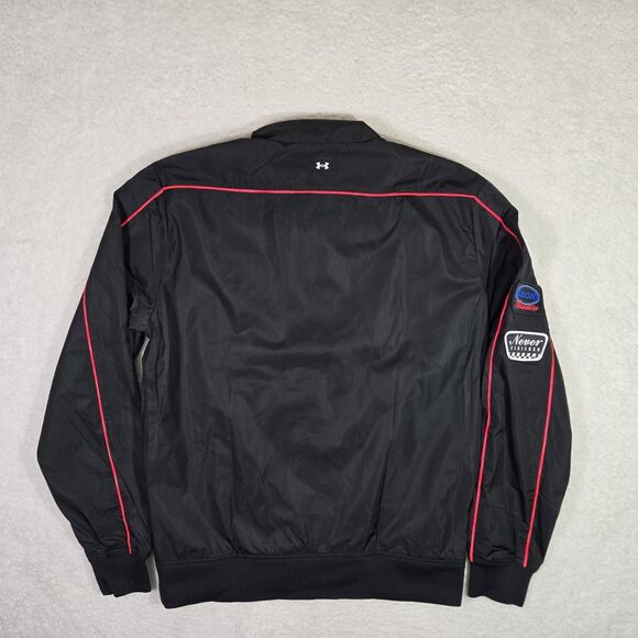 $160 Under Armour Project Rock Mens Small Loose Warm Up Jacket Black Windbreaker - Picture 6 of 6